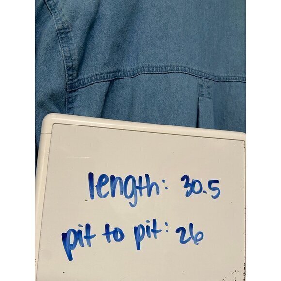 Vintage Passion Women's Leaves Denim Button Down Shirt Size 1x‎ - Picture 7 of 7